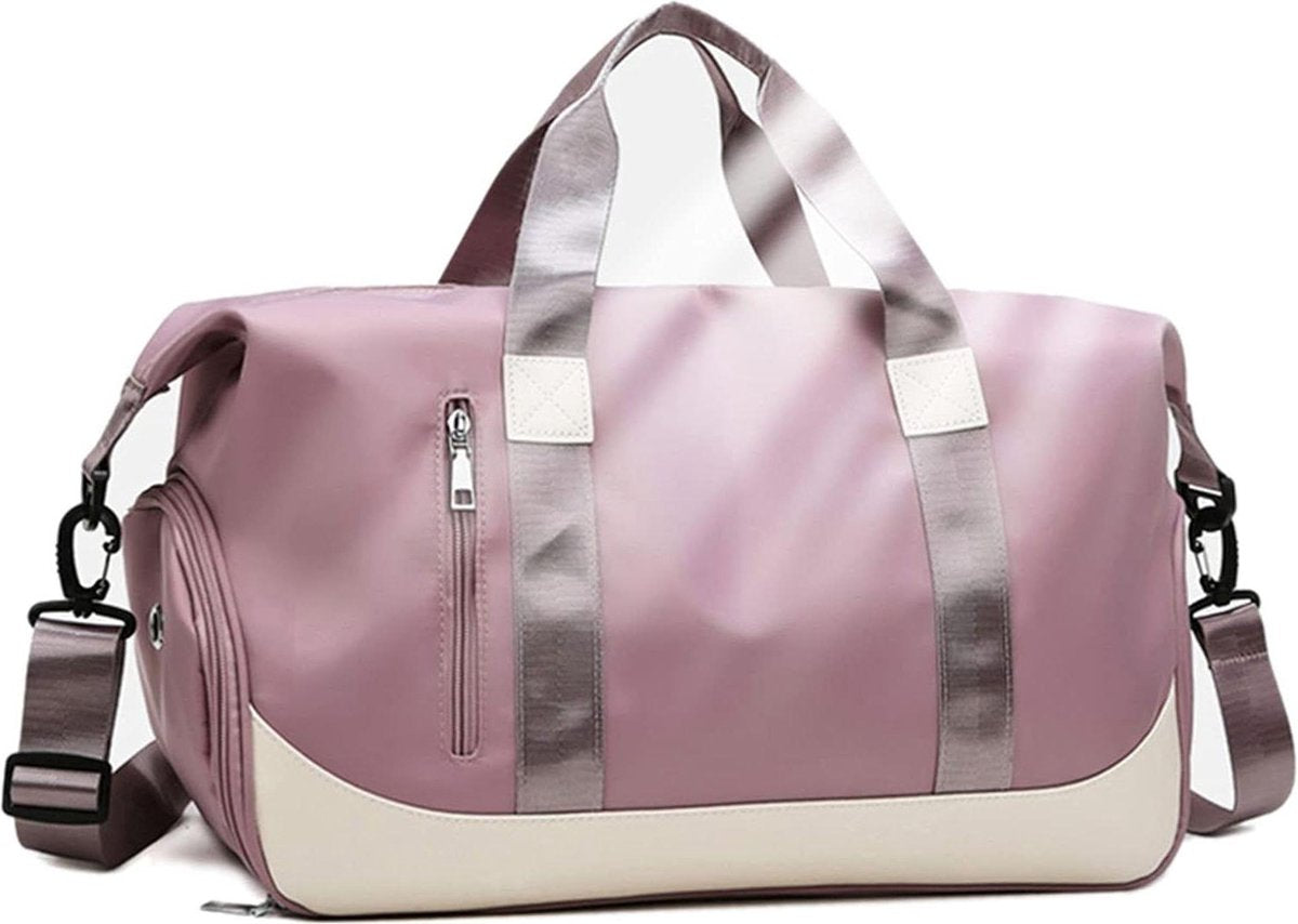 Sac de sport pour femme – Sac de voyage avec compartiment à chaussures et sac humide – Sac week-end étanche – Grand sac de fitness