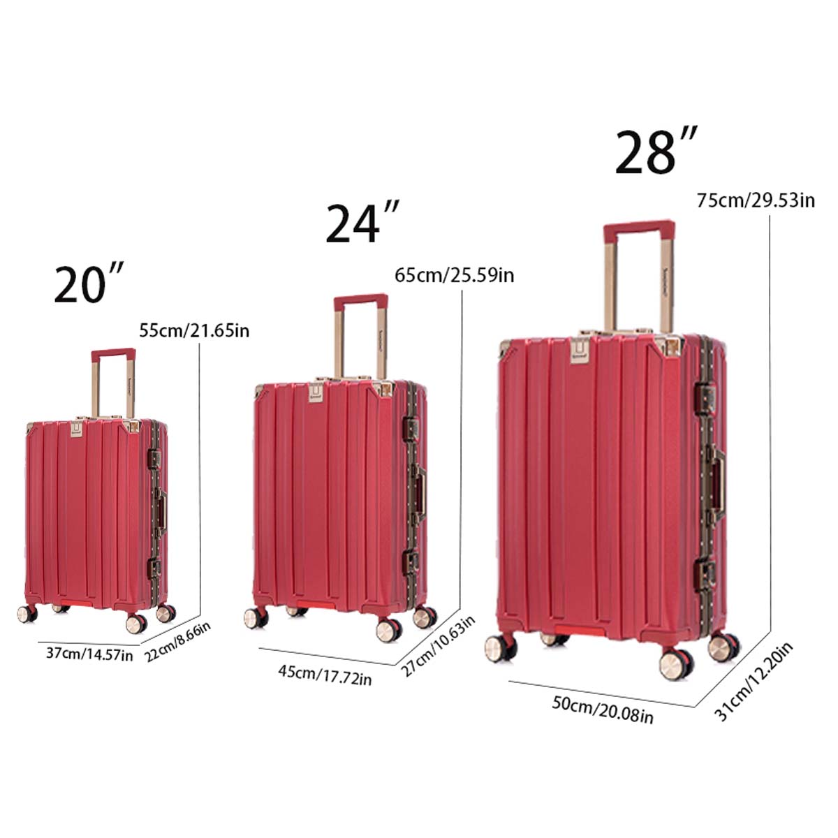 valise polycarbonate extensible 20 24 28 Pouces