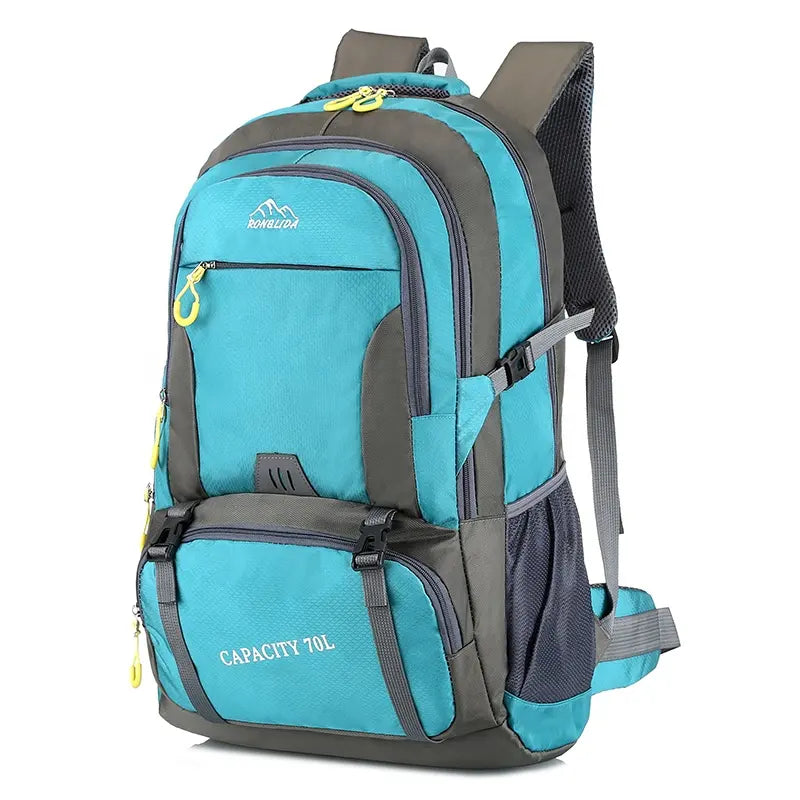 Imperméable en nylon en plein air voyage grande capacité 70L randonnée sac à dos sac de camping