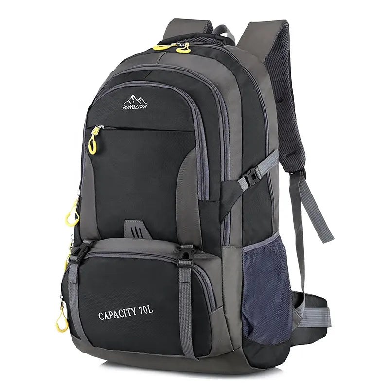 Imperméable en nylon en plein air voyage grande capacité 70L randonnée sac à dos sac de camping