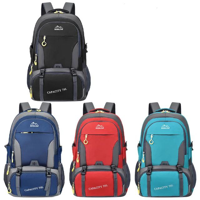 Imperméable en nylon en plein air voyage grande capacité 70L randonnée sac à dos sac de camping