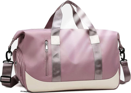 Sac de sport pour femme – Sac de voyage avec compartiment à chaussures et sac humide – Sac week-end étanche – Grand sac de fitness