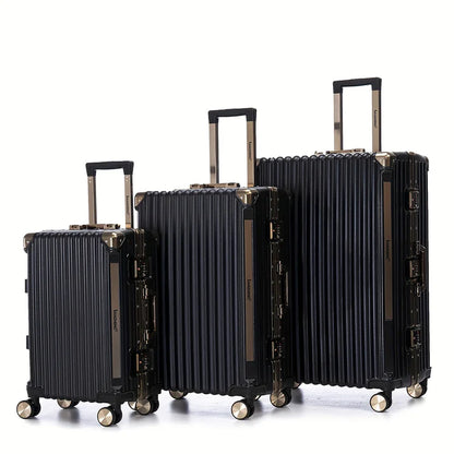 ensemble de 3 valises polycarbonate extensible, Avec Serrure À Mot De Passe À Cadre En Aluminium