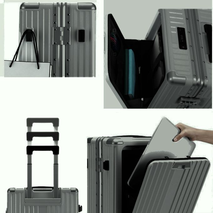 Valise Cabine Multifonction en (polycarbonate) 3-en-1 – Port Gobelet, Compartiment PC et Port USB