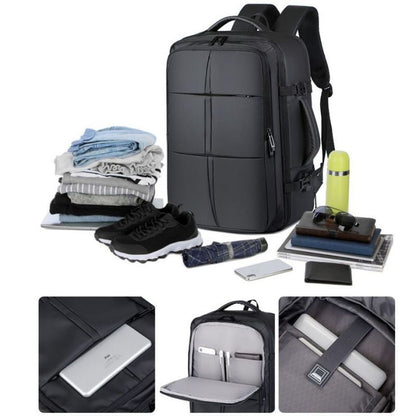 Sac à Dos de voyage Cabine Avion 33L Grand Bagage à Main Antivol Sac à Dos Ordinateur Portable 17 Pouces Imperméable Homme Femme