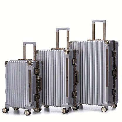 ensemble de 3 valises polycarbonate extensible, Avec Serrure À Mot De Passe À Cadre En Aluminium