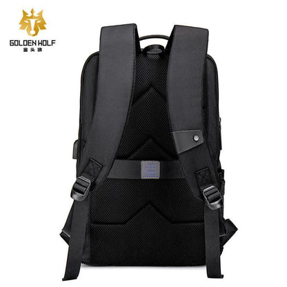 Sac à dos pour ordinateur portable Golden Wolf Résistant à l'eau avec Port USB et Prise Casque