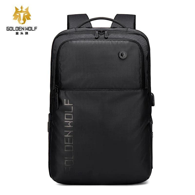 Sac à dos pour ordinateur portable Golden Wolf Résistant à l'eau avec Port USB et Prise Casque