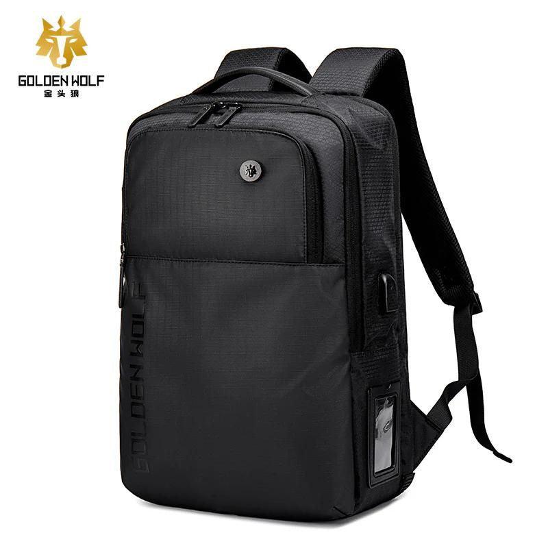 Sac à dos pour ordinateur portable Golden Wolf Résistant à l'eau avec Port USB et Prise Casque