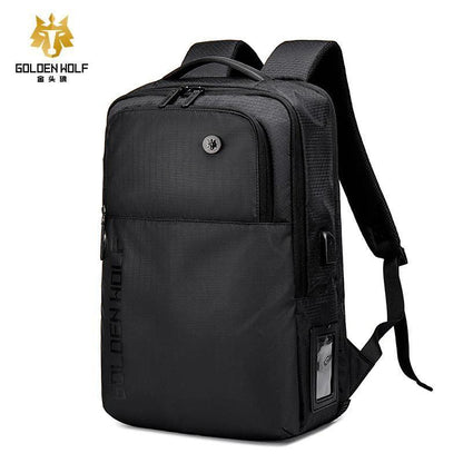 Sac à dos pour ordinateur portable Golden Wolf Résistant à l'eau avec Port USB et Prise Casque