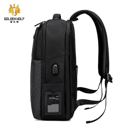 Sac à dos pour ordinateur portable Golden Wolf Résistant à l'eau avec Port USB et Prise Casque