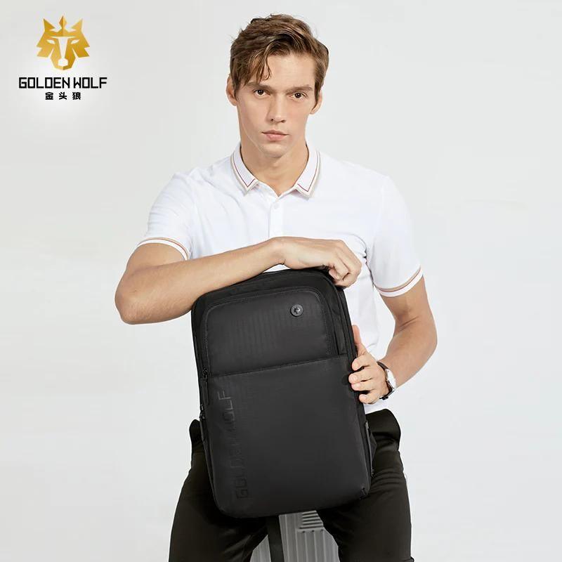 Sac à dos pour ordinateur portable Golden Wolf Résistant à l'eau avec Port USB et Prise Casque