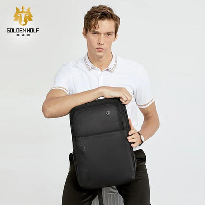 Sac à dos pour ordinateur portable Golden Wolf Résistant à l'eau avec Port USB et Prise Casque