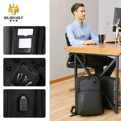 Sac à dos pour ordinateur portable Golden Wolf Résistant à l'eau avec Port USB et Prise Casque
