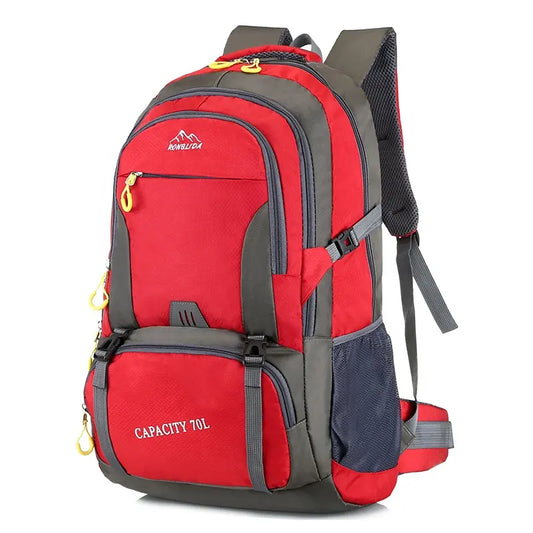Imperméable en nylon en plein air voyage grande capacité 70L randonnée sac à dos sac de camping