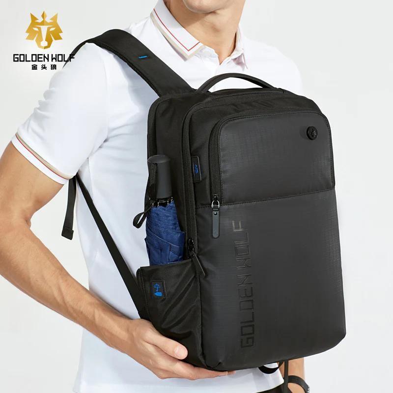Sac à dos pour ordinateur portable Golden Wolf Résistant à l'eau avec Port USB et Prise Casque