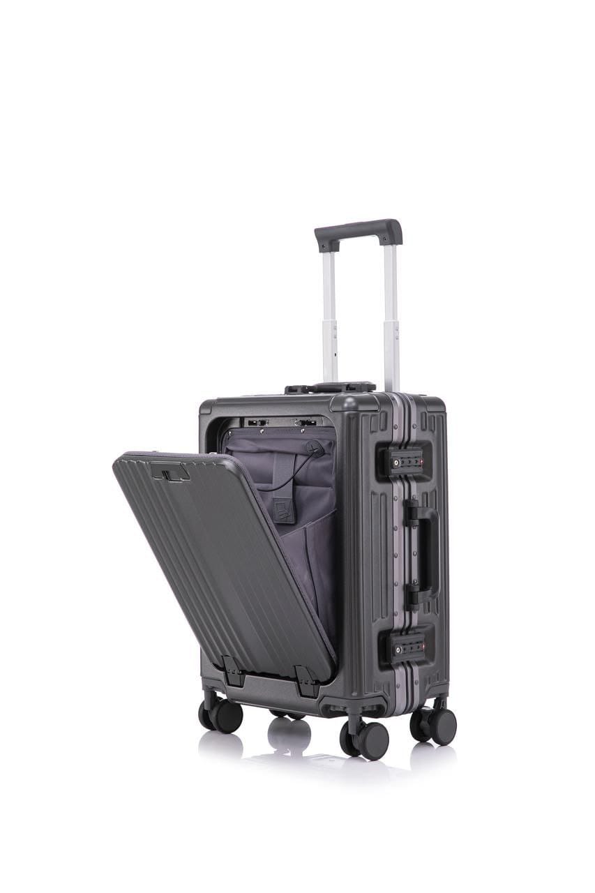 Valise Cabine Multifonction en (polycarbonate) 3-en-1 – Port Gobelet, Compartiment PC et Port USB