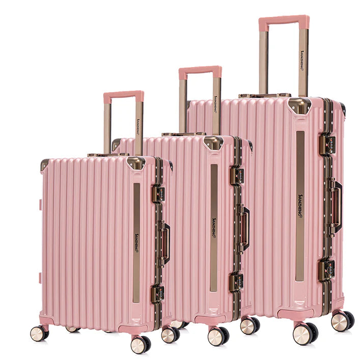 ensemble de 3 valises polycarbonate extensible, Avec Serrure À Mot De Passe À Cadre En Aluminium