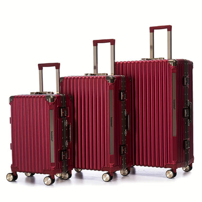ensemble de 3 valises polycarbonate extensible, Avec Serrure À Mot De Passe À Cadre En Aluminium