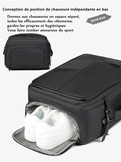 Sac à Dos de voyage Cabine Avion 33L Grand Bagage à Main Antivol Sac à Dos Ordinateur Portable 17 Pouces Imperméable Homme Femme